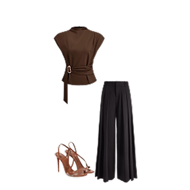 Canvas outfit layout with travel-ready pieces